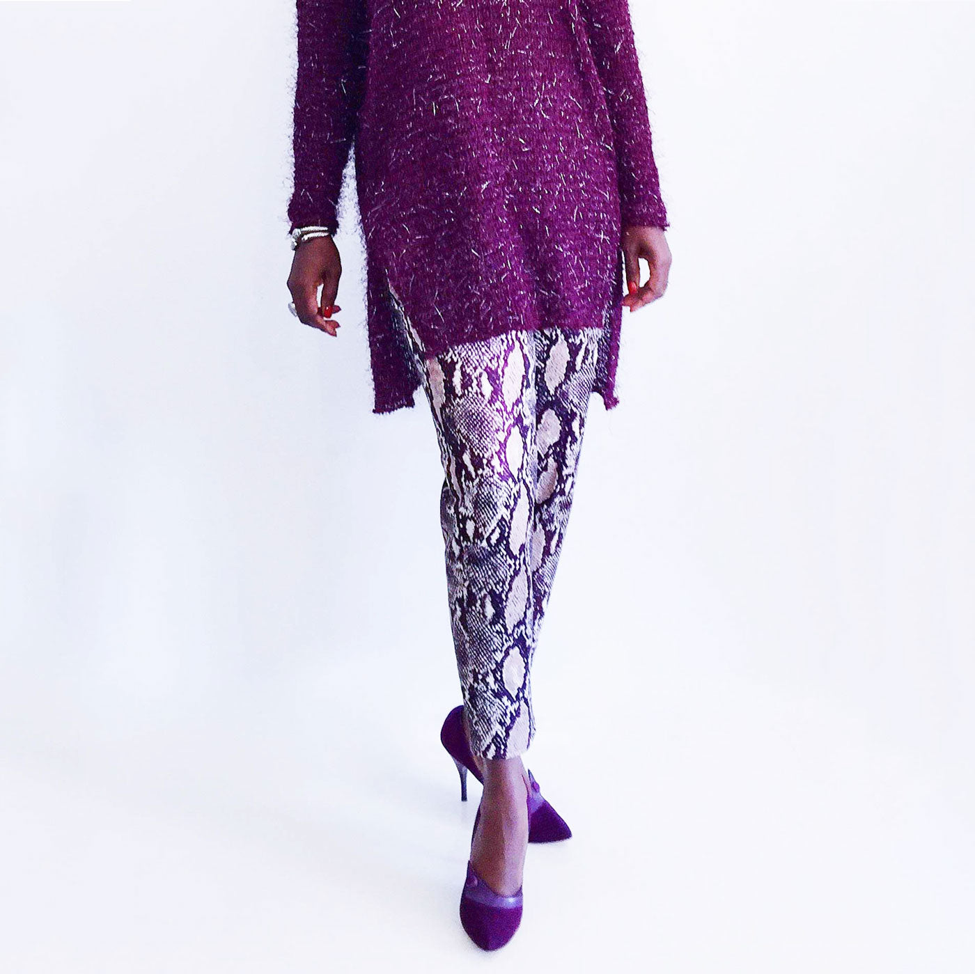 Purple Venom Cigarette Pants