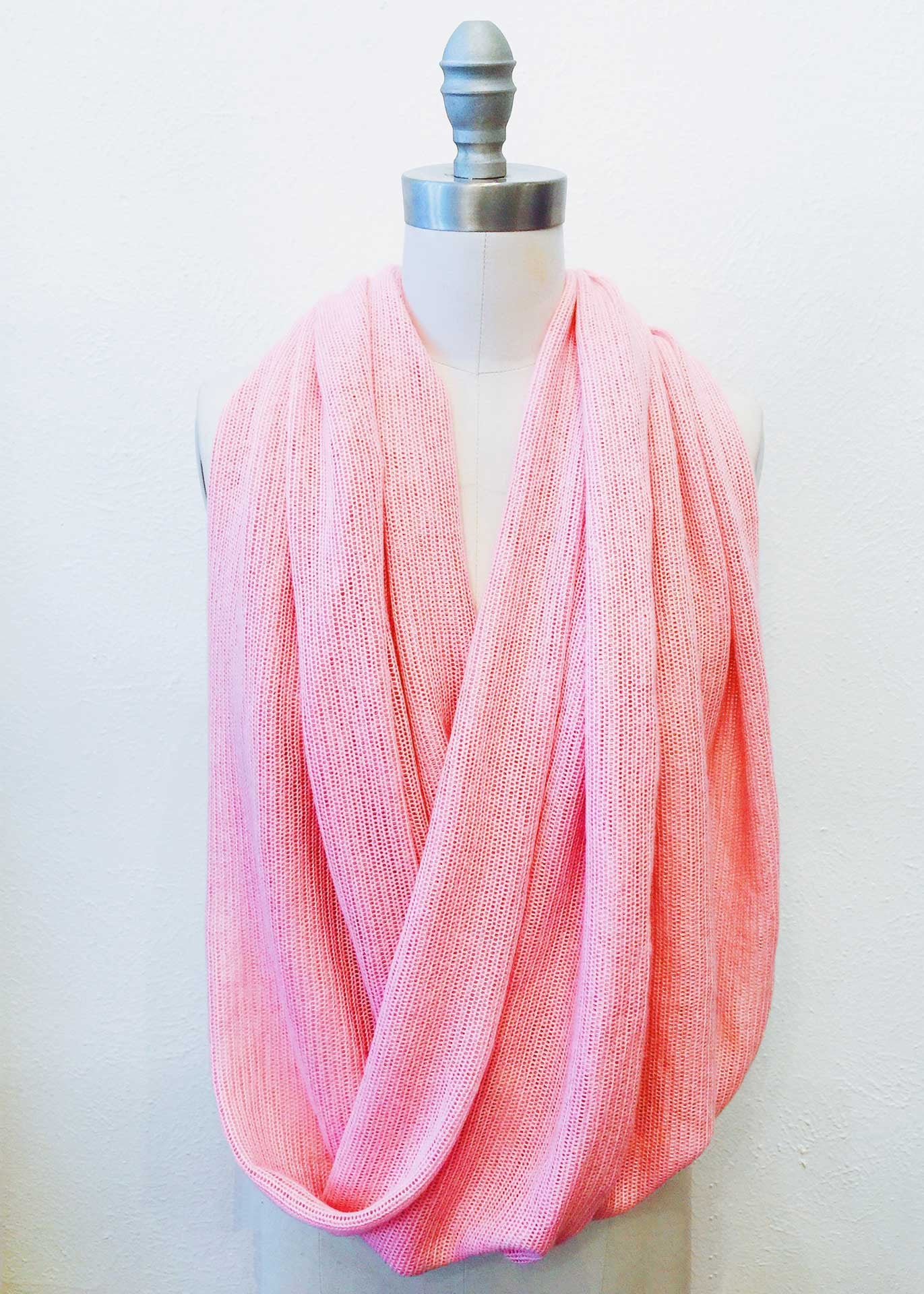Pink Sweater Knit Infinity Scarf