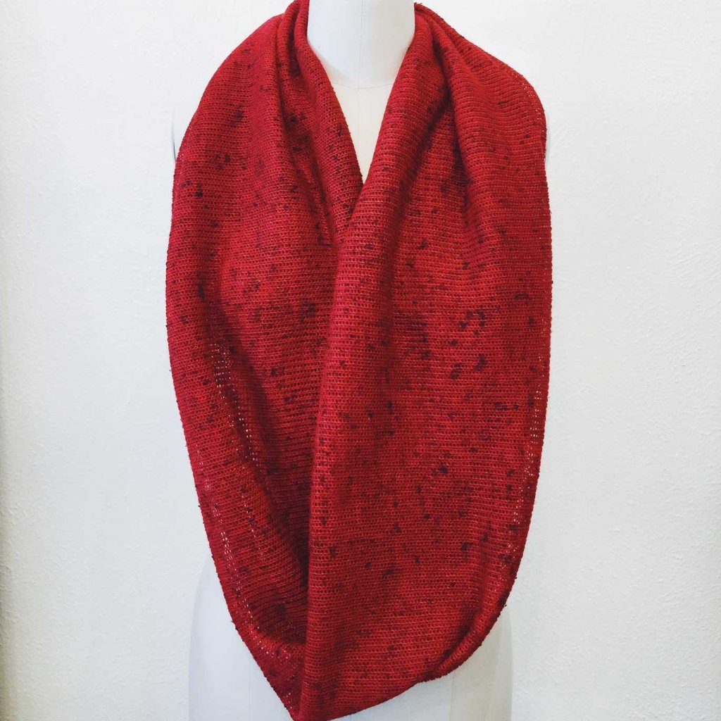 Cranberry Sweater-Knit Infinity Scarf